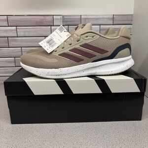 New Adidas Run Falcon 5 Men’s size 12 Ortholite comfort running shoe Beige
